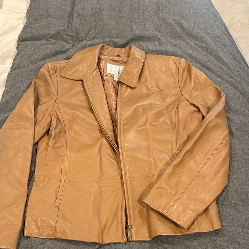 Nine West Camel Leather Jacket - image 1